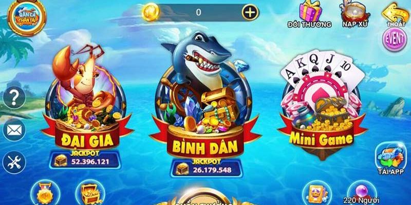 Phòng chơi cơ bản tại game săn cá thần tài